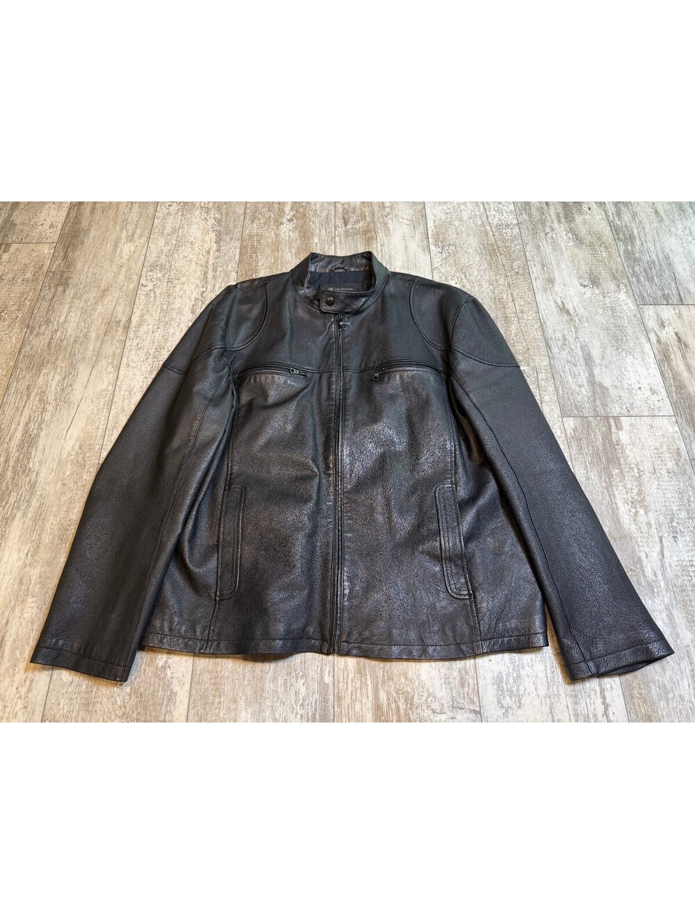 INC International Concepts Womens XXL Black Leather Moto Jacket